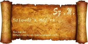 Szlovák Márk névjegykártya