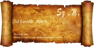Szlovák Márk névjegykártya