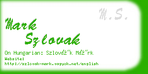 mark szlovak business card